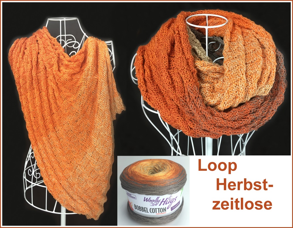 Loop Herbstzeitlose | Wollpaket mit BOBBEL cotton 800m | Stricken