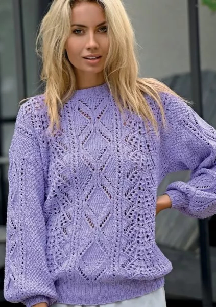 Ajourmix-Pullover | Wollpaket mit Sandy Linie 165 | Stricken