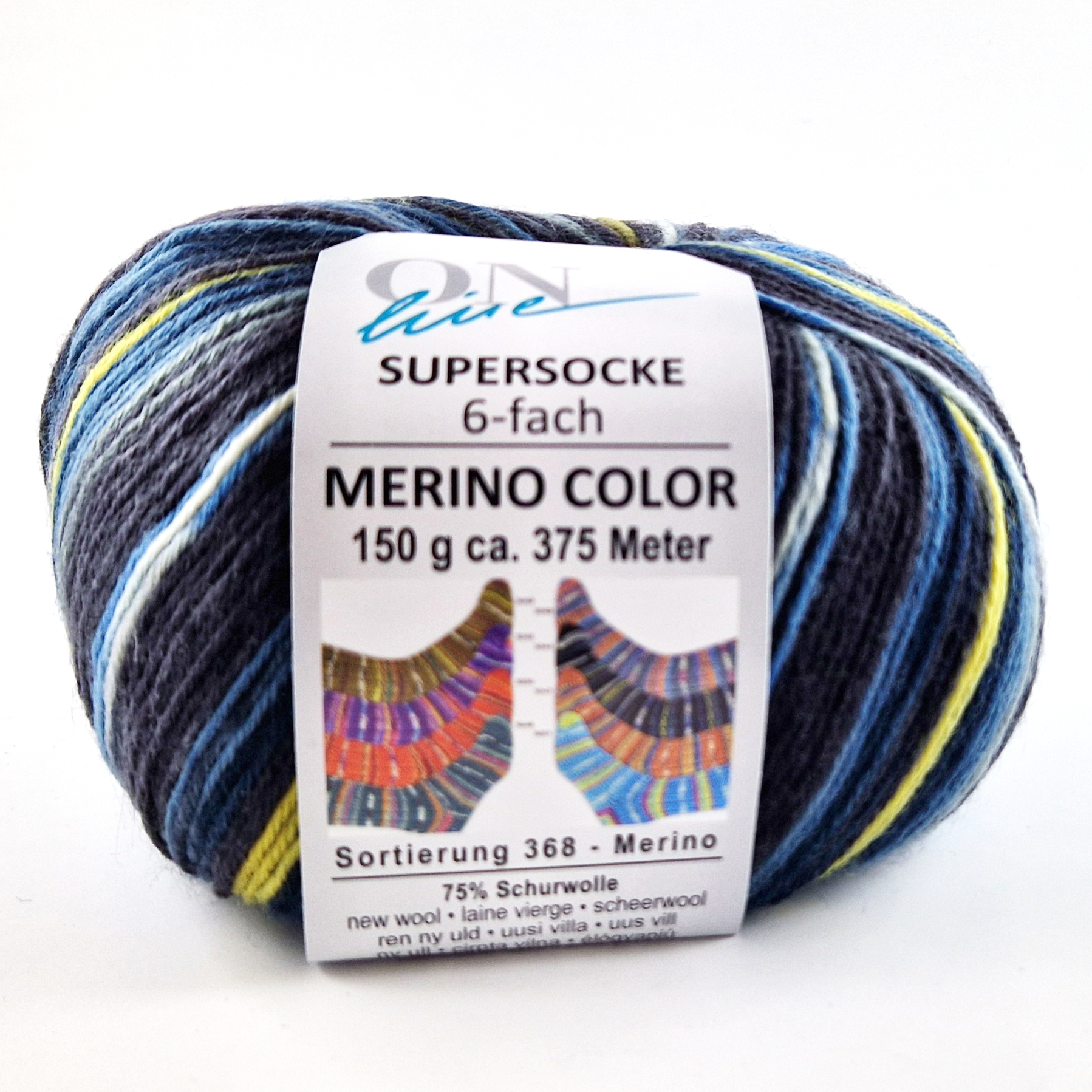 Supersocke 6-fach Merino Color von ONline 3044