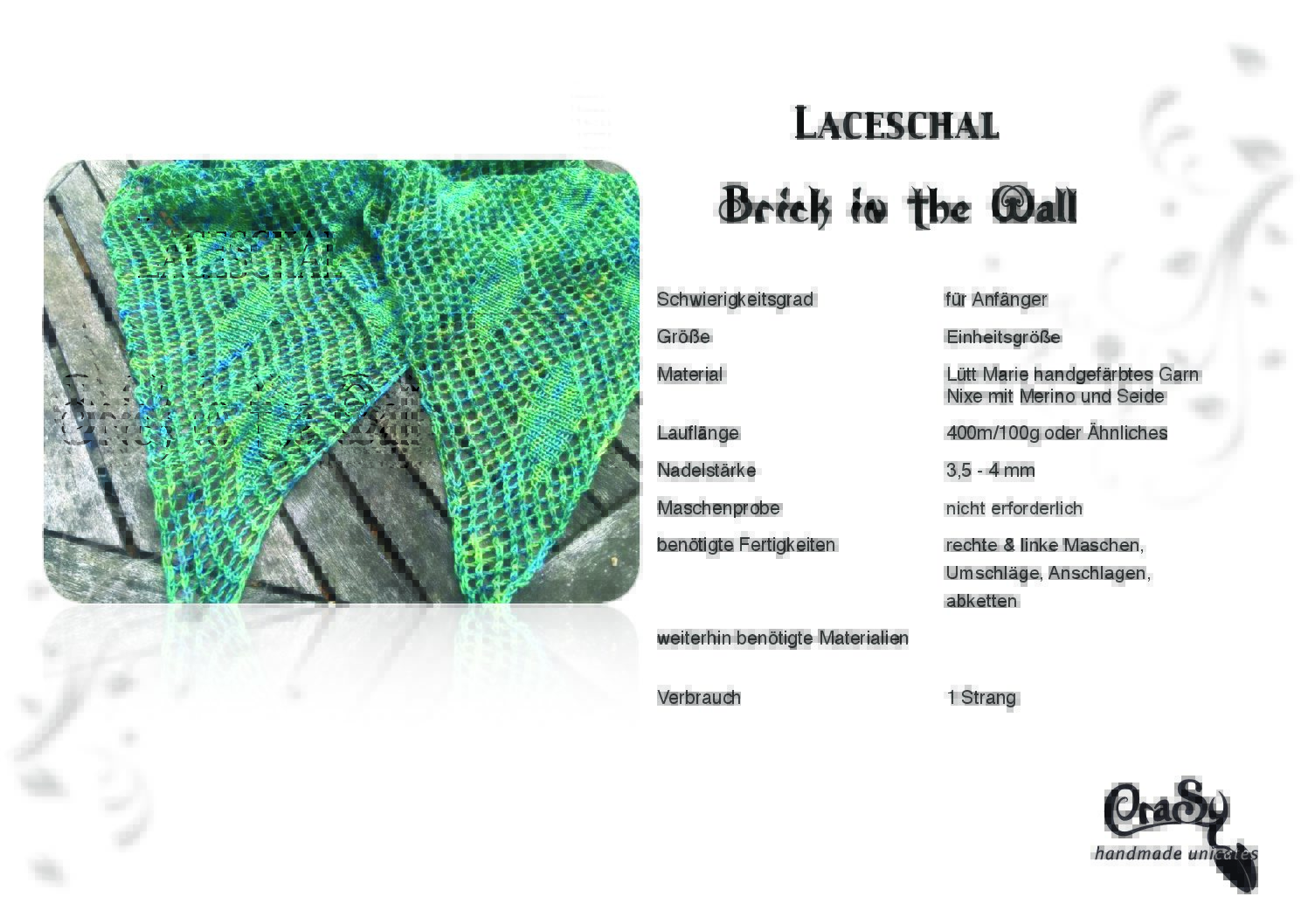 Laceschal Brick in the Wall | Einzelanleitung | Stricken | Sylvie Rasch