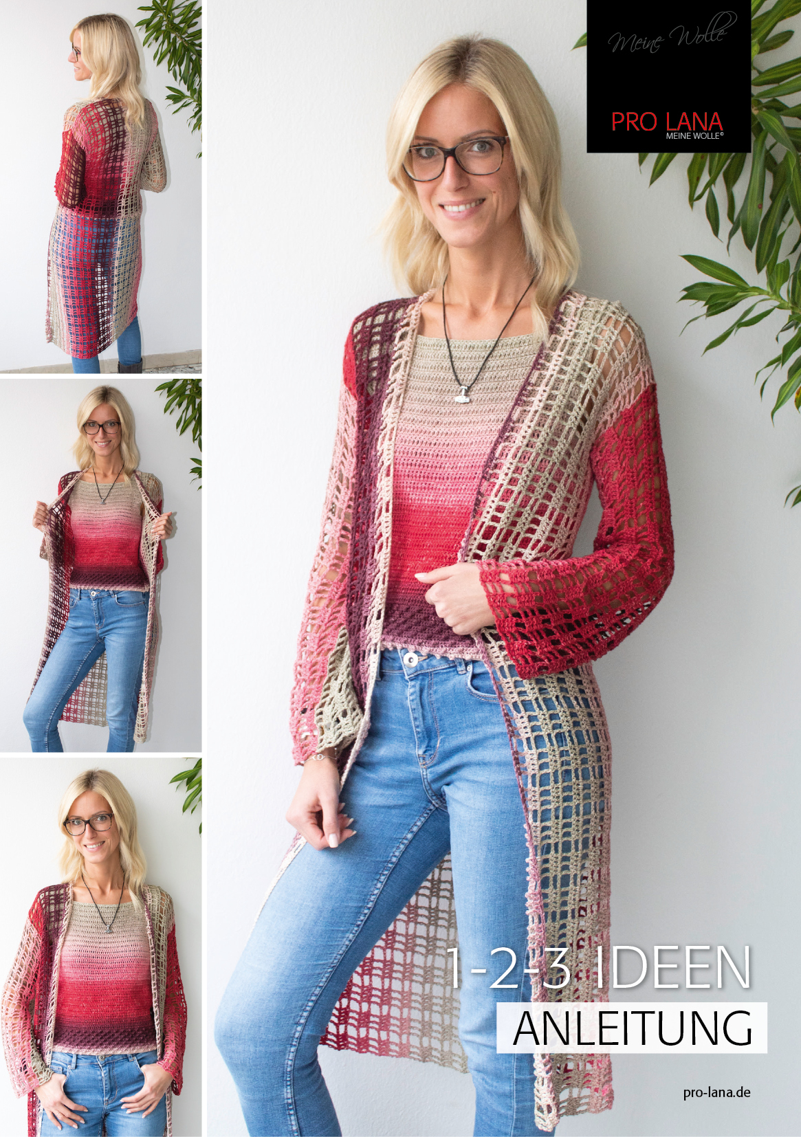 Longjacke Häkel Duo | Einzelanleitung | Wolle 1-2-3 Ideen  | Häkeln | Kathrin Parlatan