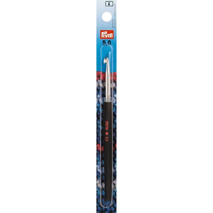 Wollhäkelnadel Soft-Griff, silberfarbig von Prym 5,00 mm