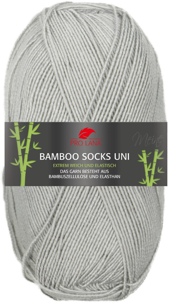 Bamboo Socks Uni 4-fach 100 g von Pro Lana 0091 - silber
