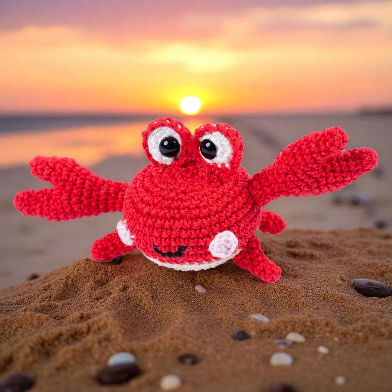 Krabbe Mimi - MyGurumi  | Wollpaket mit Basic Cotton 0031 - feuerrot | Häkeln | @magicloopscrochet Cansu Deniz-Öztürk