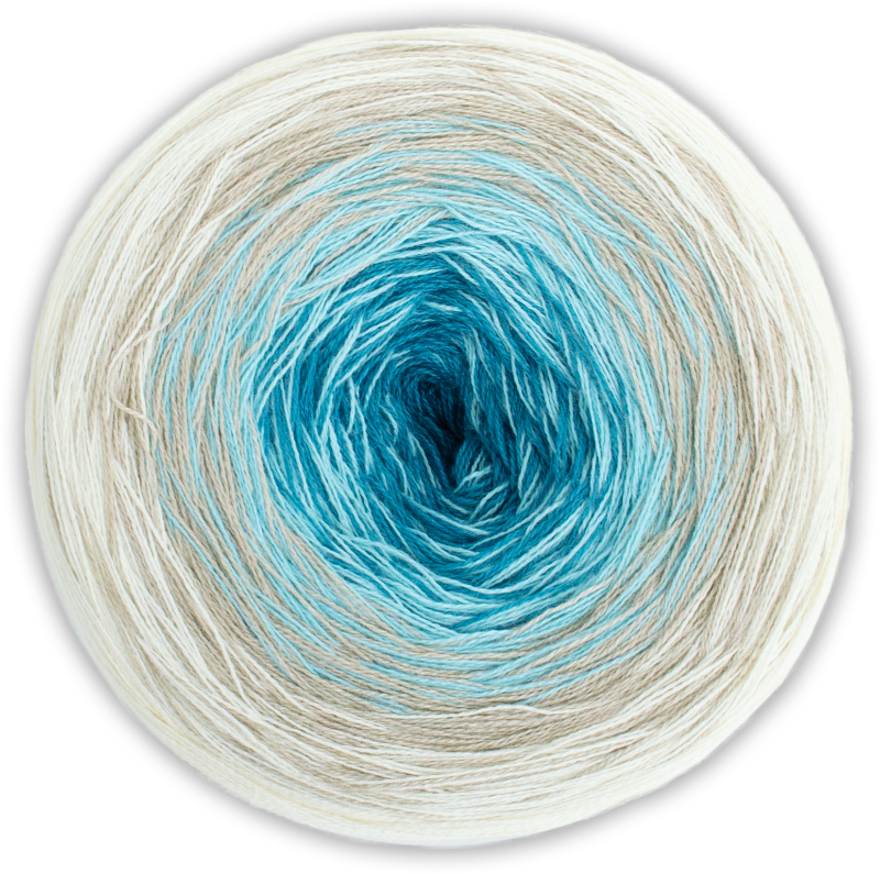 BOBBEL cotton 800m von Woolly Hugs 0059 - natur / türkis