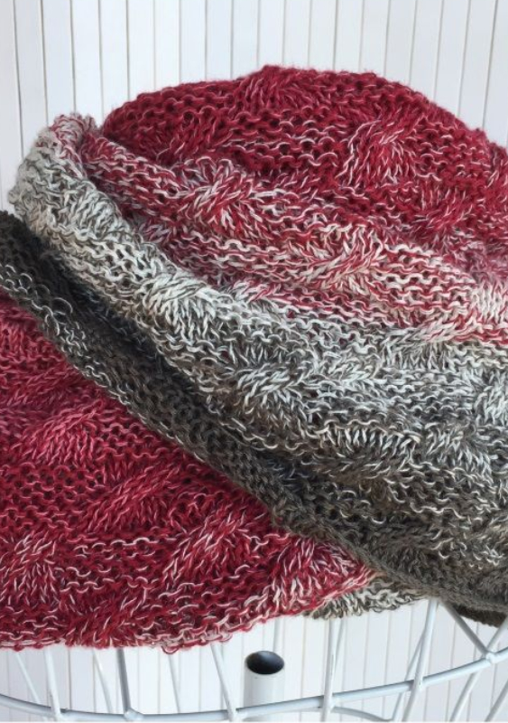 Möbiusschal Karozöpfe | Einzelanleitung | Wolle BOBBEL cotton 800m  | Stricken | Veronika Hug