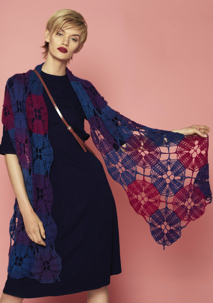 Stola Soay | Anleitungsheft | Wolle Zauber Flower  | Häkeln | 