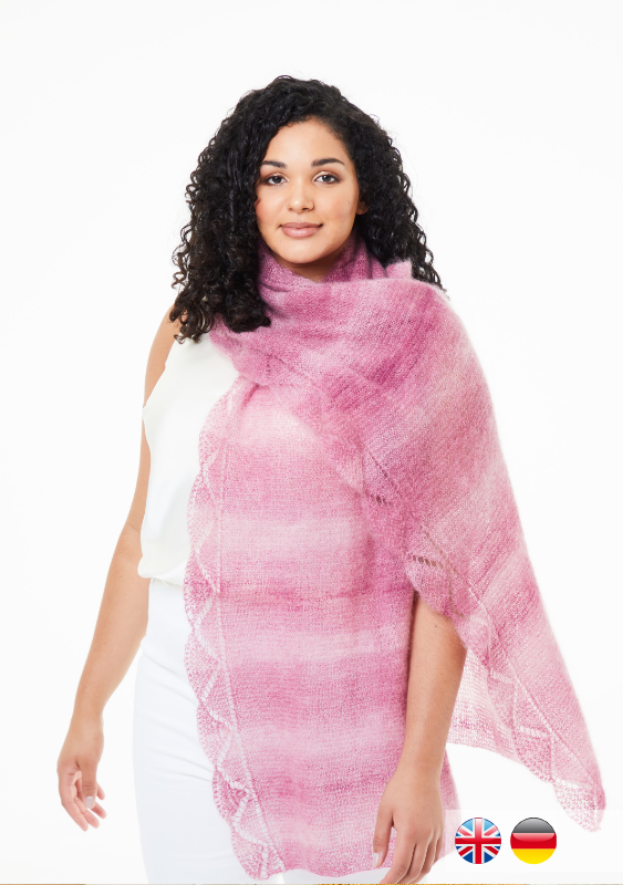 Edie Wrap | Wollpaket mit Kidsilk Haze Colour | Stricken