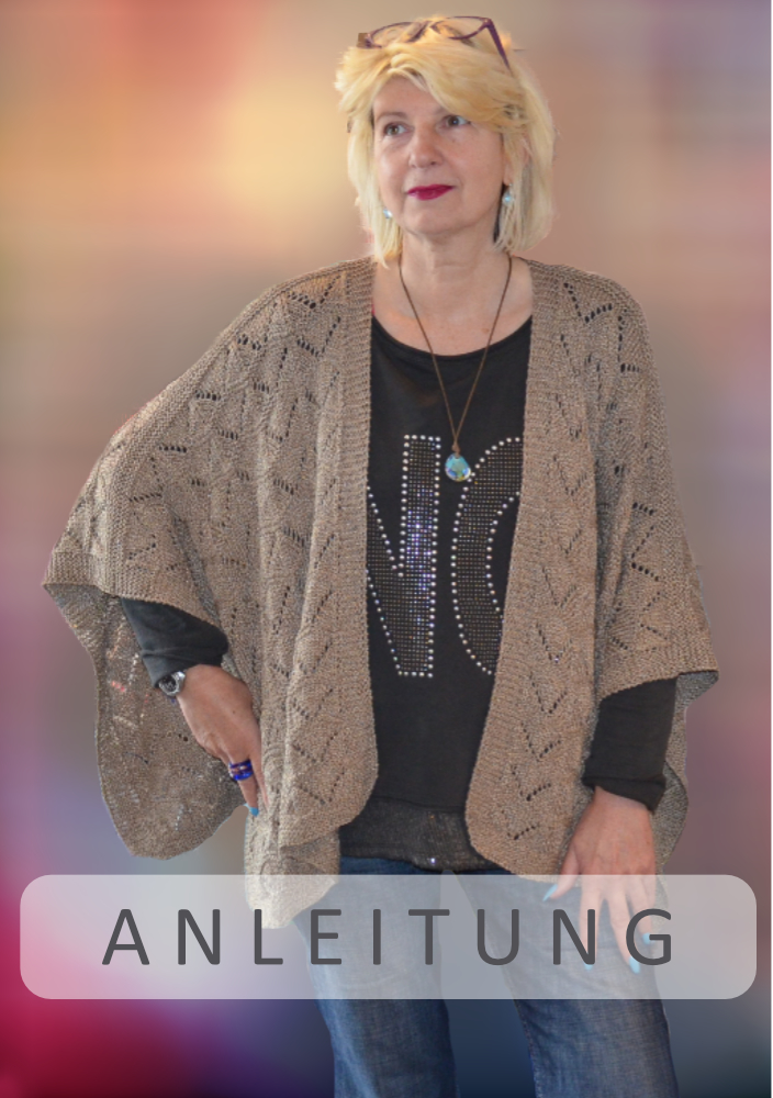 Offener Sommer-Poncho mit Ajourmuster | Einzelanleitung | Stricken | Annemarie Offener Sommer-Poncho mit Ajourmuster | Einzelanleitung | Stricken | Annemarie