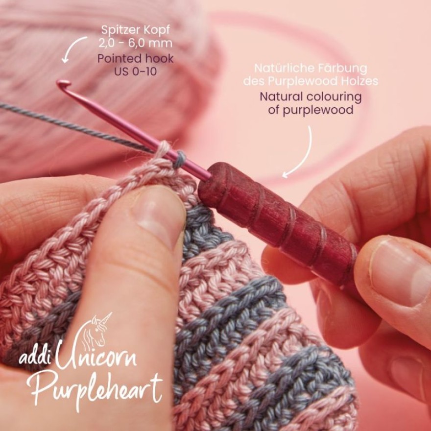 Häkelnadel addiUnicorn Purpleheart von addi
