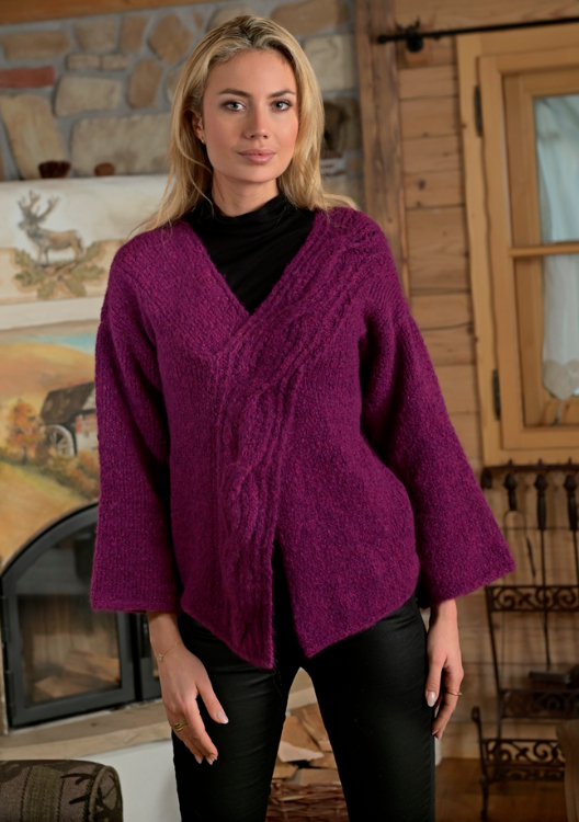 Pullover mit verkreuzter Blende | Wollpaket mit Pineto Linie 500 | Stricken