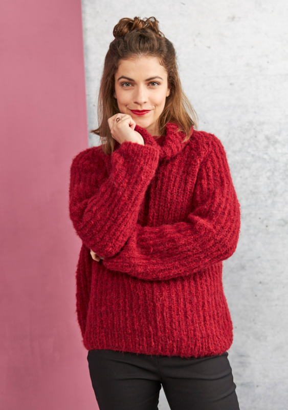 Raglanpulli mit Patentmuster | Wollpaket mit Alpaka Wool | Stricken