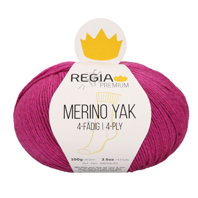 Premium Merino Yak Uni 4-fach Sockenwolle 100 g von Regia