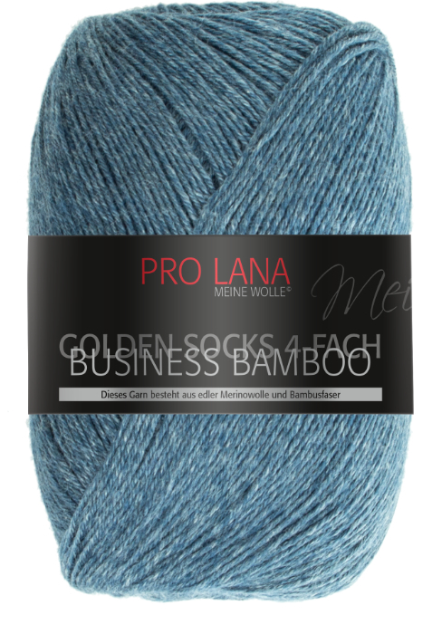 Golden Socks Business Bamboo - 4-fach Sockenwolle von Pro Lana 0509 - jeans melange