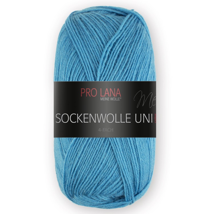 Sockenwolle uni - 4-fach von Pro Lana 0424 - türkis