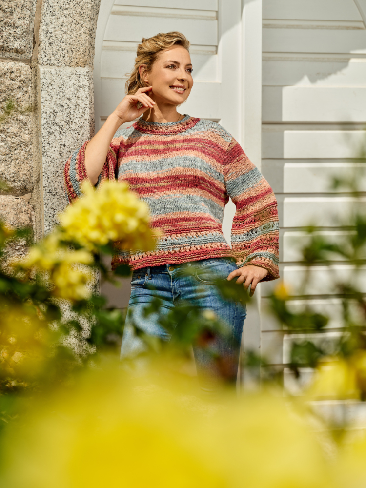 Ajourpullover mit Trompetenärmeln | Anleitung als PDF | Stricken | Pro Lana