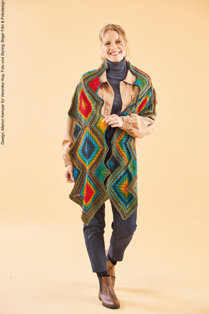 Granny-Tuch Diamont | Anleitungsheft | Wolle Year Socks  | Stricken | Veronika Hug, Woolly Hugs, Christophorus Verlag