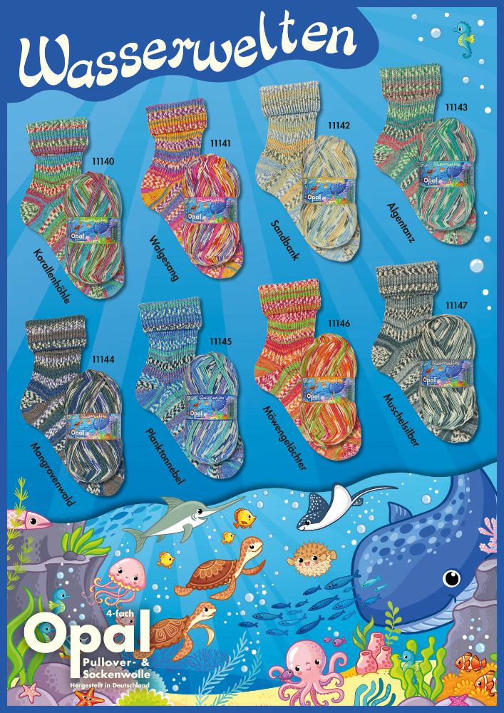 OPAL Color 4-fach Sockenwolle Wasserwelten - 11144 - Mangrovenwald