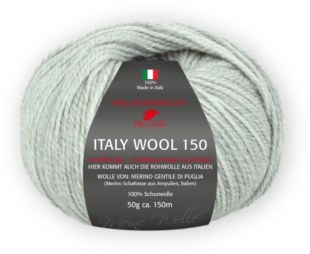 Italy Wool 150 von Pro Lana 0191 - hellgrau meliert