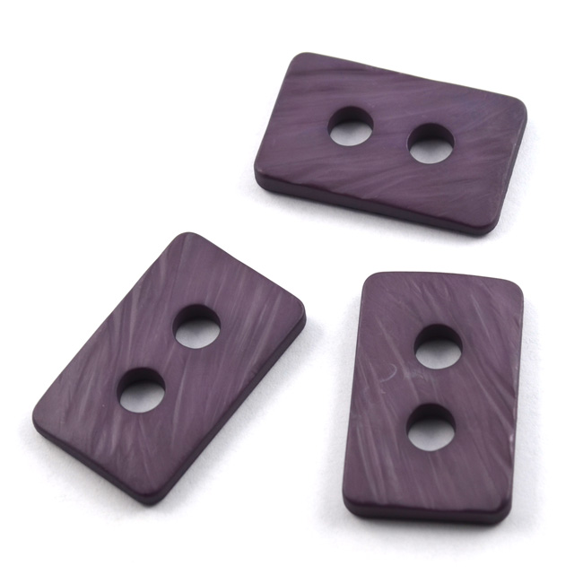 Polyamidknopf rechteckig mit abgerundeten Ecken 40 mm aubergine von Dill