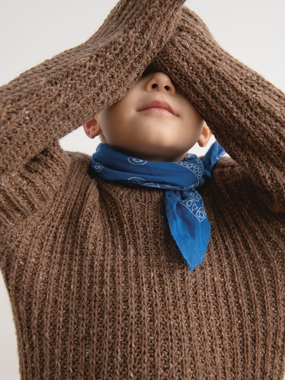 LOUI Kinderpullover | Wollpaket mit Tweed recycled | Stricken