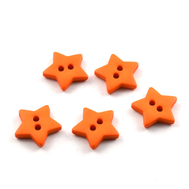Kinderknopf hübscher Stern 15 mm orange von Dill