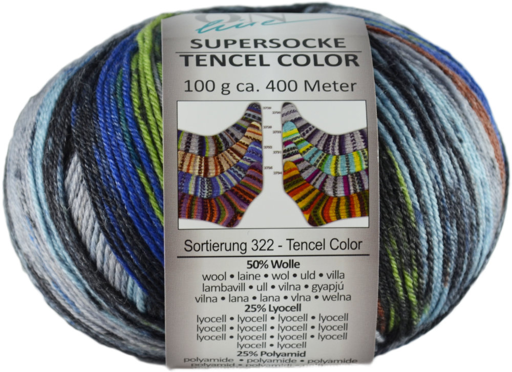 Supersocke 100 Tencel Color, 4-fach von ONline Sort. 322 - 2729