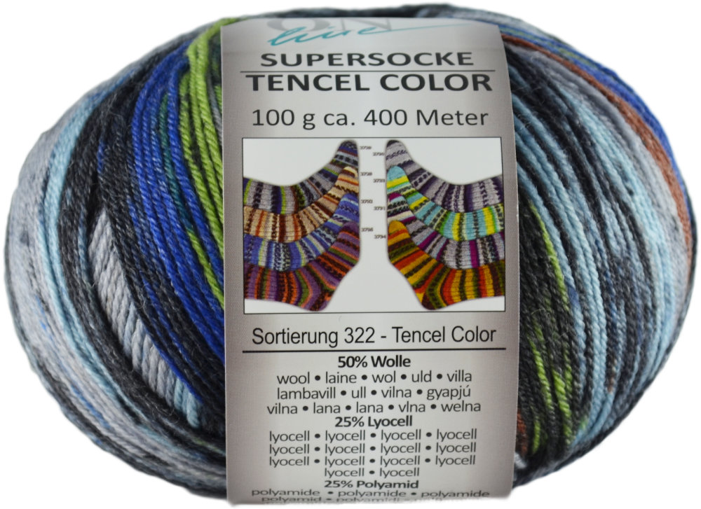 Supersocke Tencel Color 4-fach von ONline Sort. 322 - 2729