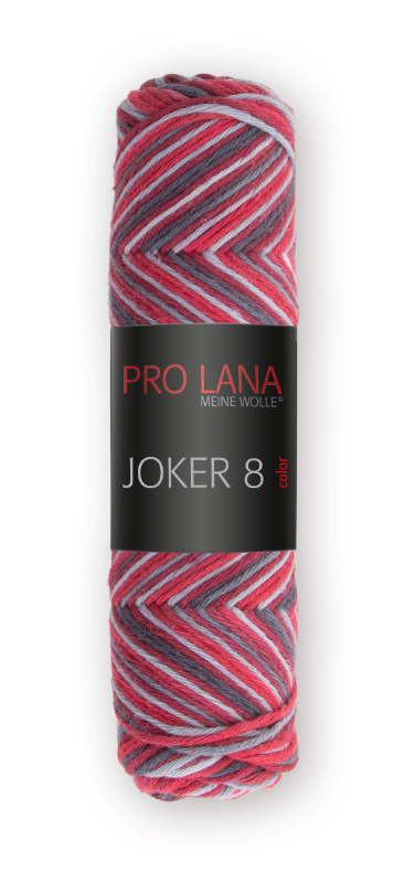 Joker 8 color Topflappengarn von Pro Lana 0532 - grau / rot
