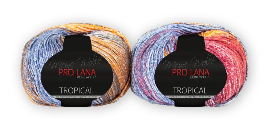Tropical Color von Pro Lana 0080 - orange lila rot (passend zu UNI 0035)