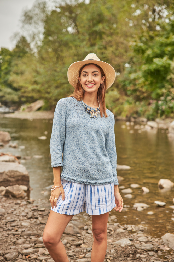 Pulli mit Lochmuster-Rundpasse | Anleitungsheft | Wolle Viva Summer  | Stricken | Regina Bühler, Pro Lana