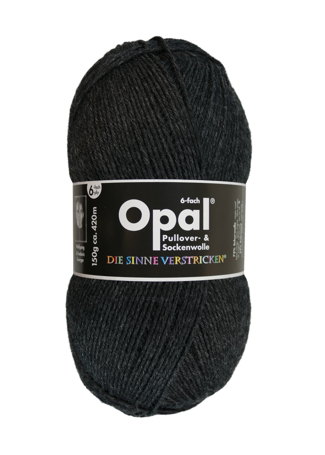 Sockenwolle Uni - 6-fach 150 g von OPAL 5303 - anthrazit