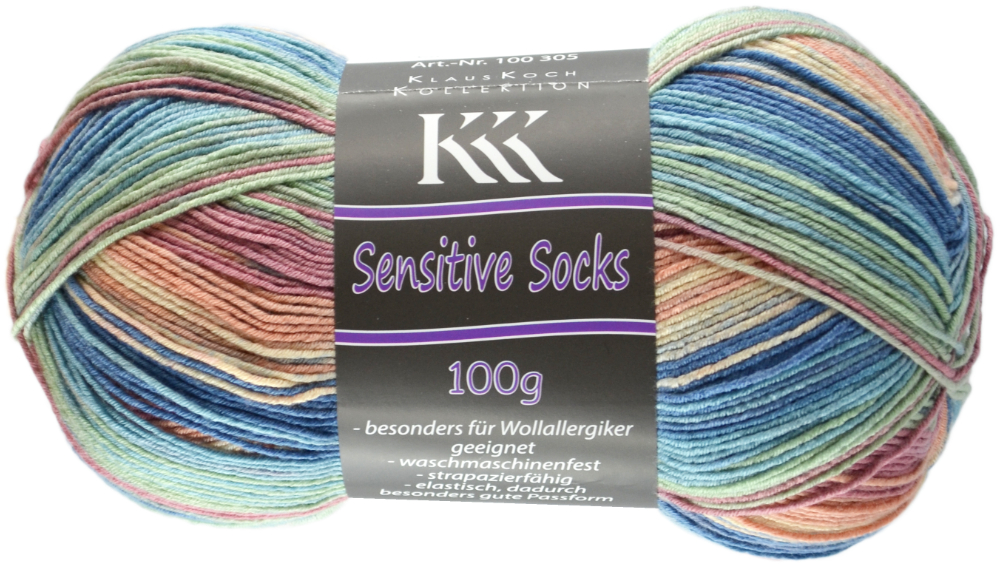 Sensitive Socks Color von KKK 0065 - blau / altrosa / grün Farbverlauf