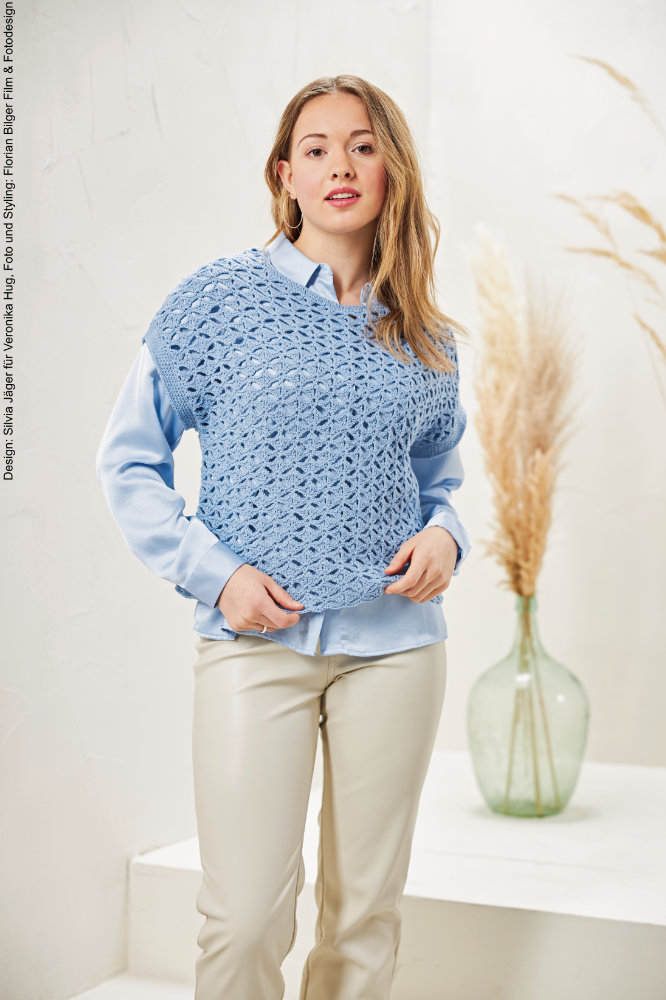 Häkelpullunder Light Sky  | Wollpaket mit Merino Silk Socks Stretch, 4-fach  | Häkeln | Veronika Hug, Woolly Hugs, Christophorus Verlag