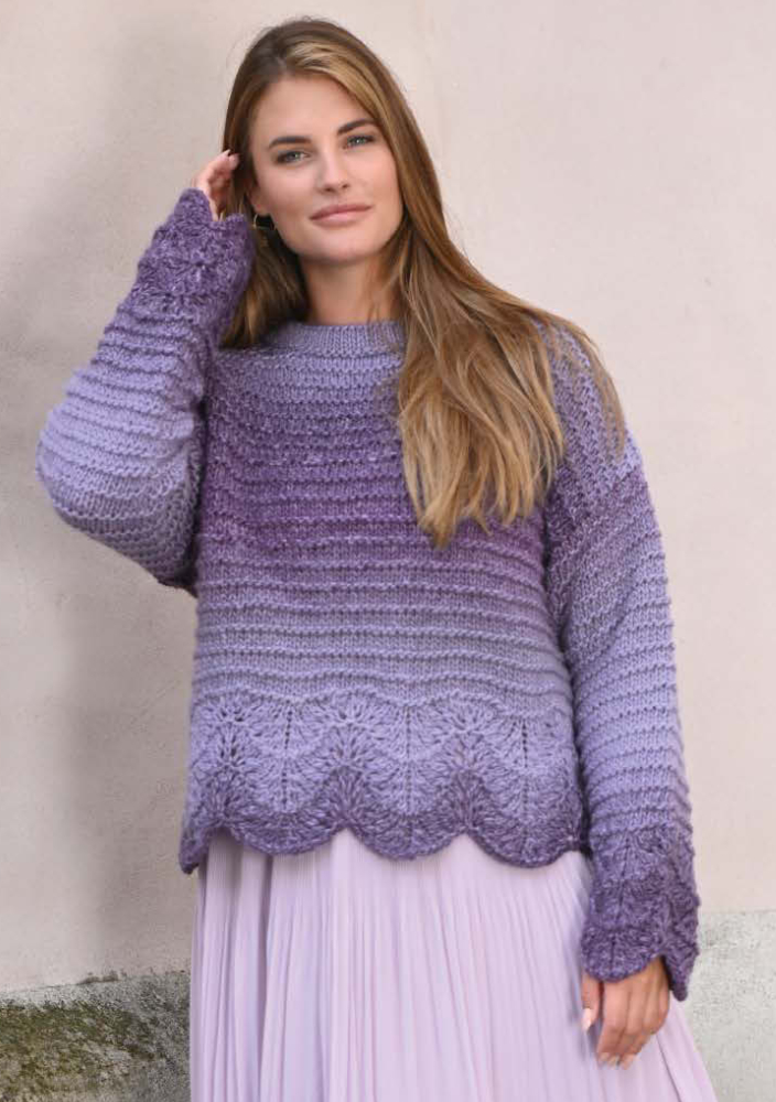 Pullover mit Wellenkante | Wollpaket mit Fano Linie 359 | Stricken