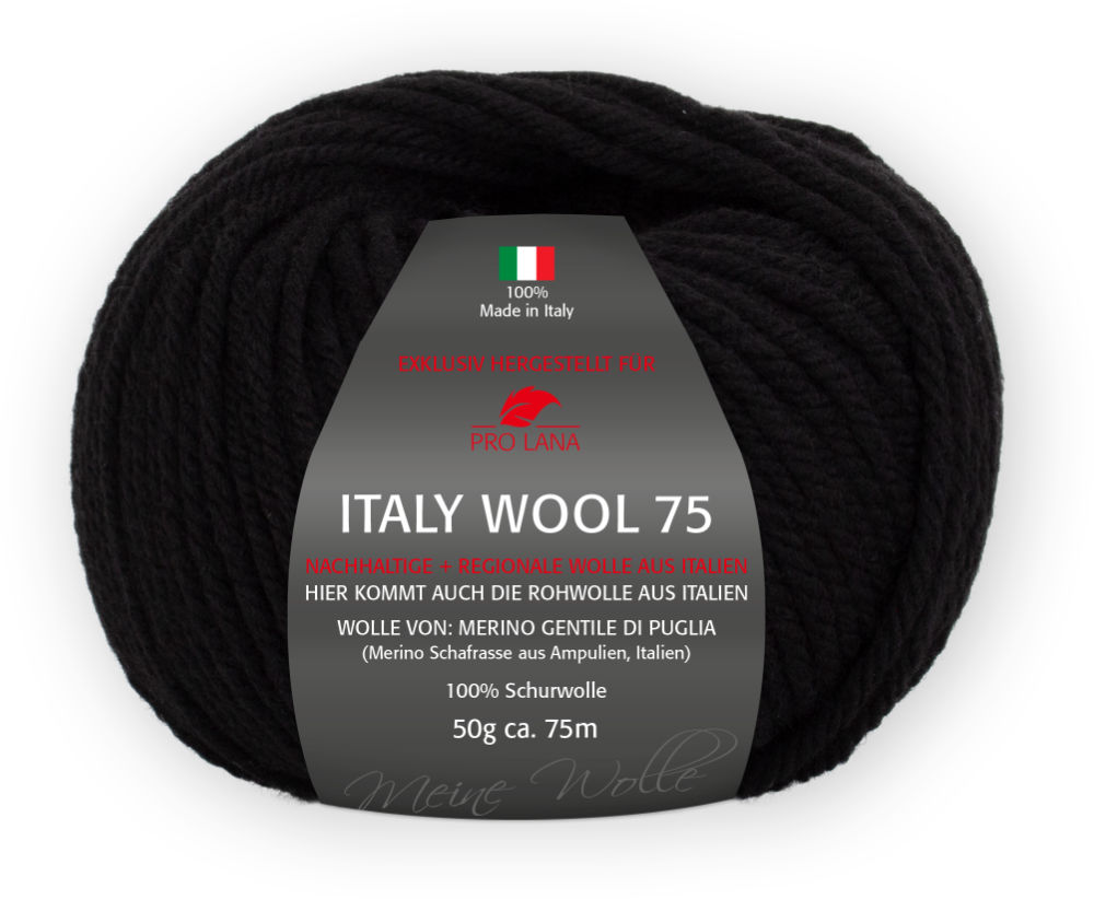 Italy Wool 75 von Pro Lana 0299 - schwarz