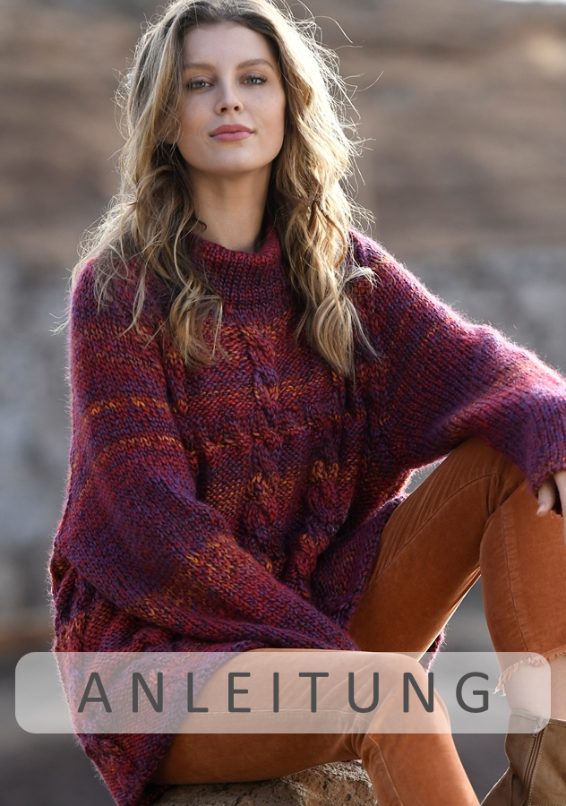 Raglanpullover mit Zöpfen | Einzelanleitung | Wolle Omedo Linie 464  | Stricken | ONline