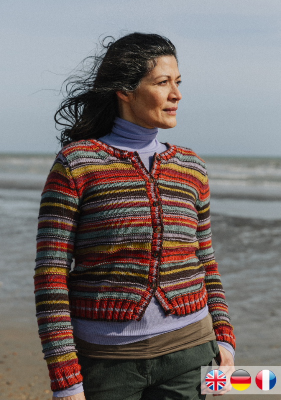 Jacke Plateau Striped | Einzelanleitung | Stricken | Erika Knight