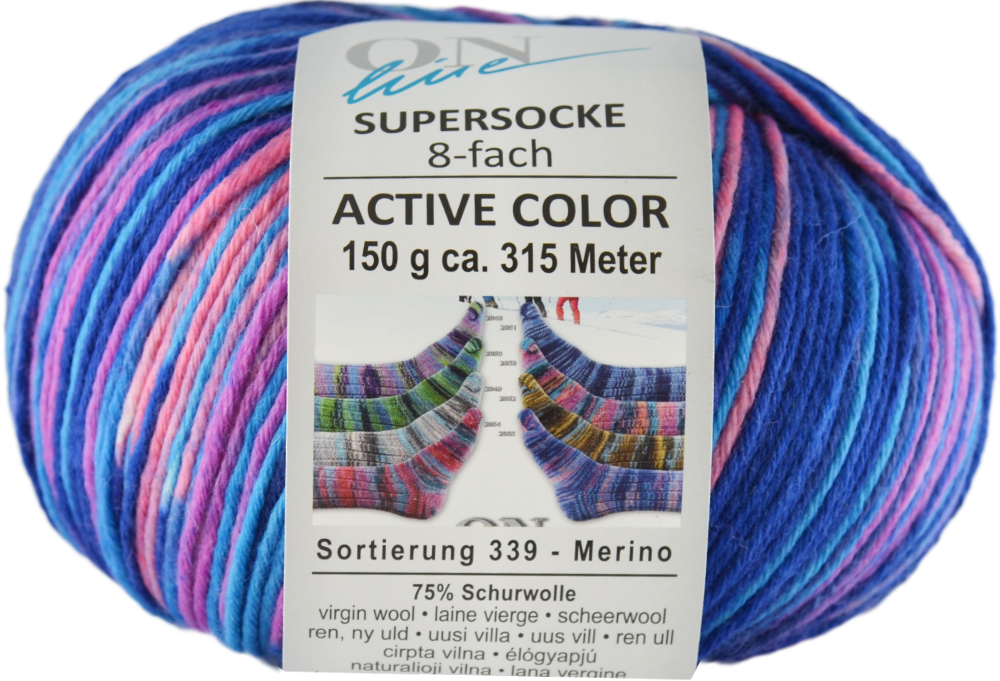 Supersocke 8-fach Merino Color von ONline Active Color Sort. 339 - 2850