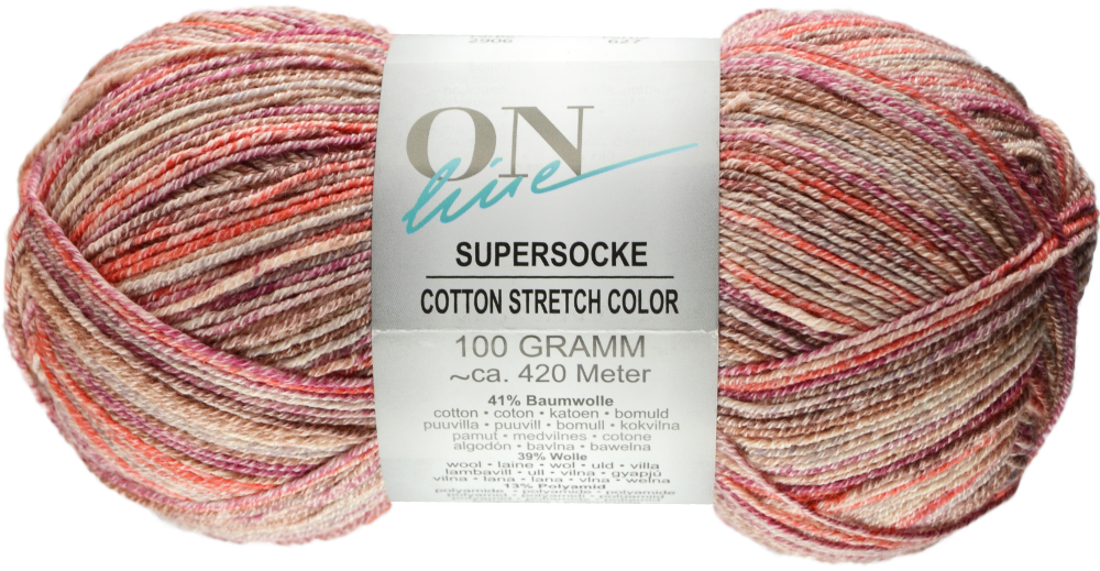 Supersocke 100 Cotton Stretch Color von ONLine 2996 Sort. 347
