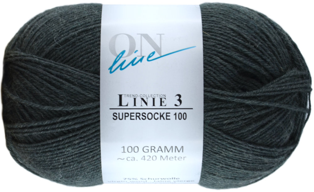 Supersocke 100 4-fach Uni, ONline Linie 3 0062 - anthrazit