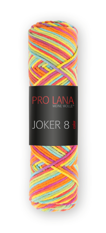 Joker 8 color Topflappengarn von Pro Lana 0539 - orange / grün