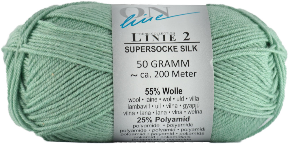 Supersocke Silk Linie 2 Uni 4-fach von ONline 0027 - lindgrün