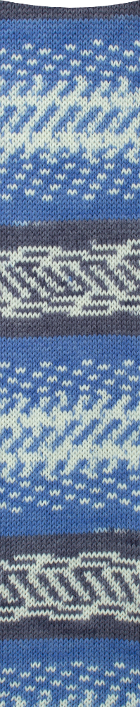 Fjord Socks - 4-fach Sockenwolle von Pro Lana 0184 - blau / grau / weiß