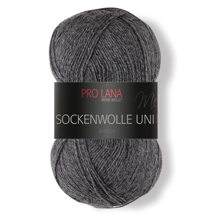 Sockenwolle uni - 4-fach von Pro Lana 0405 - grau melange