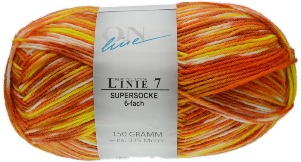 Supersocke 6-fach Color ONline Linie 7 0704 - orange / gelb