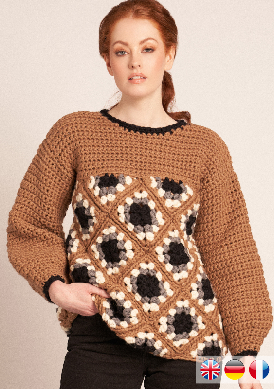 Pullover Evelyn | Wollpaket mit Big Wool | Häkeln