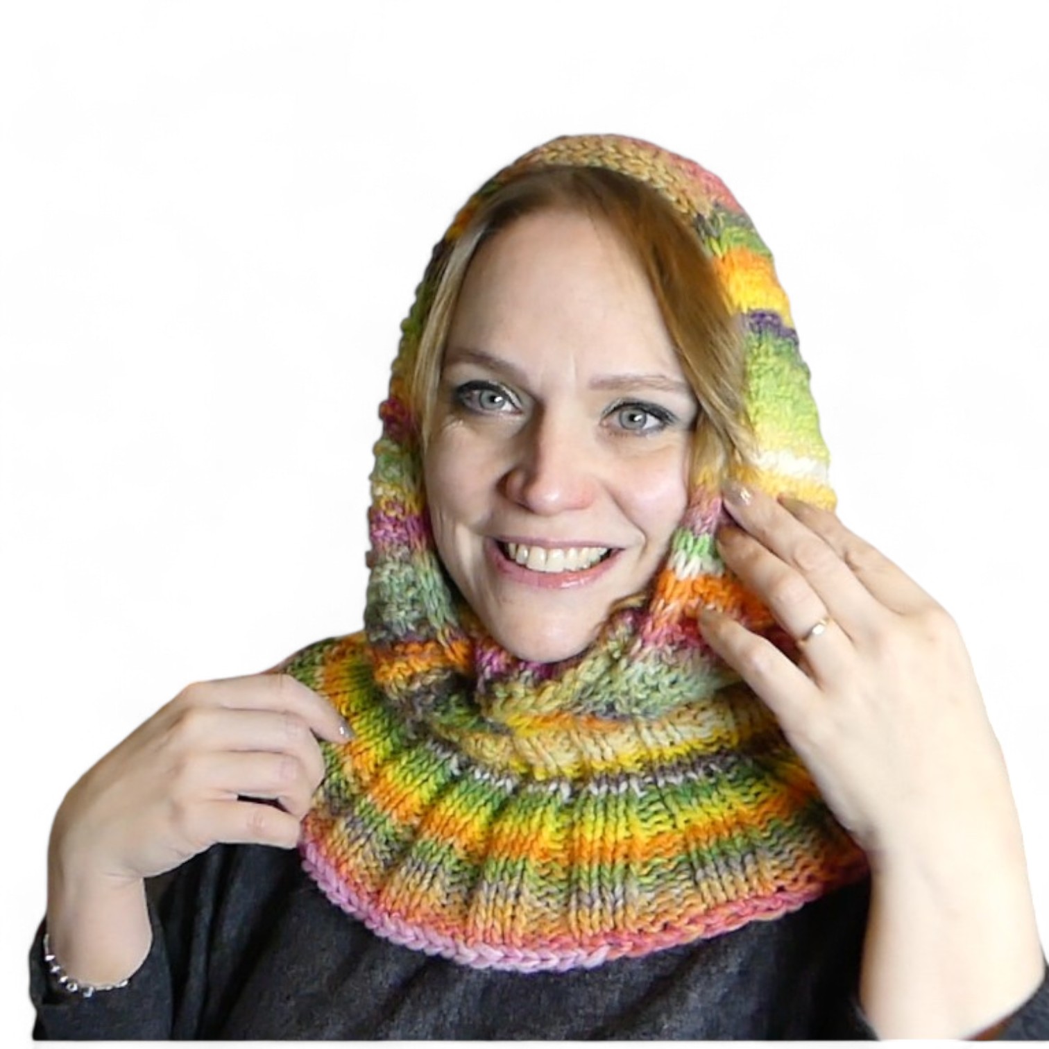 Kapuzenschal Bonny und Clyde  | Anleitung | Wolle Fano Linie 359  | Stricken | Sylvie Rasch