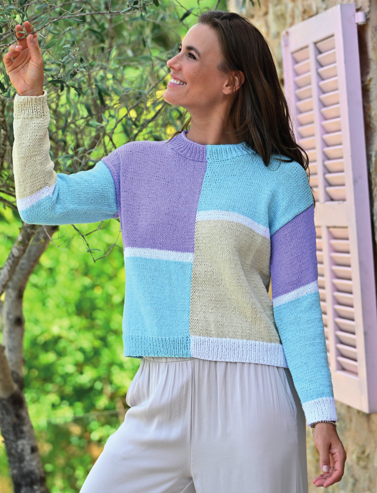 Colorblocking Pullover | Anleitungsheft + Wolle Vianos Linie 522 | Stricken