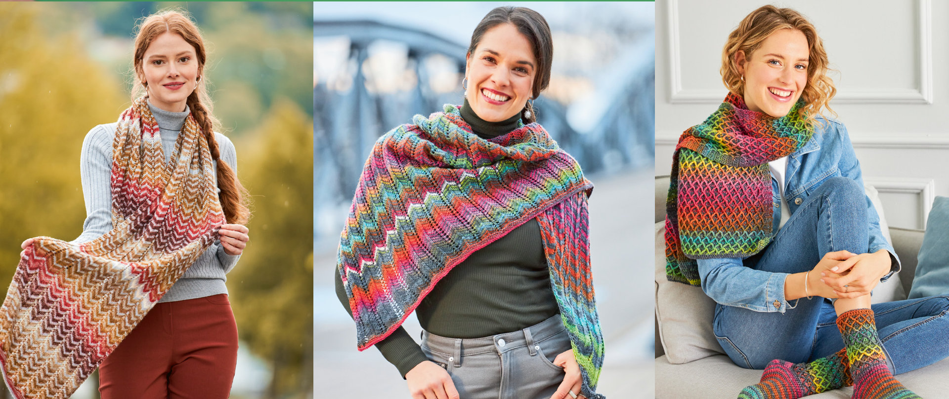 Neue Gratisanleitungen für Tücher, Socken & Schals
